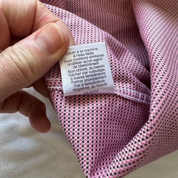 Joseph Abboud Men's 17 Button Up Long Sleeve‎ Egyptian Cotton Dress Shirt Pink - Picture 8 of 13